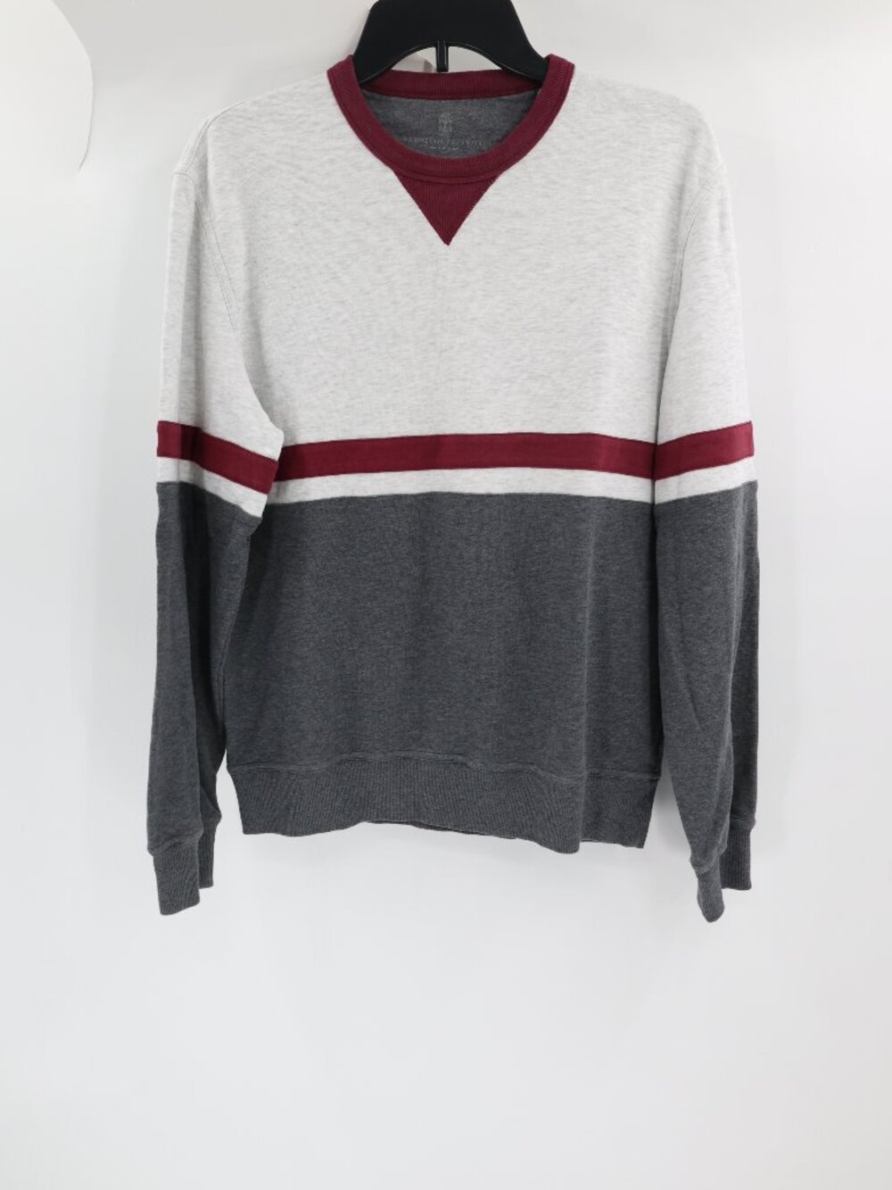 Brunello Cucinelli sweatshirt mens Small cotton blend crew neck colorblock shirt